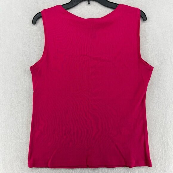 Karen Scott Tank Top Womens PL Red Knitted Stretch Boat Neck Pullover Sleeveless - Picture 2 of 10